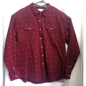 Paper Denim & Cloth Red Burgundy Long Sleeve Shirt Cotton Men's 3X